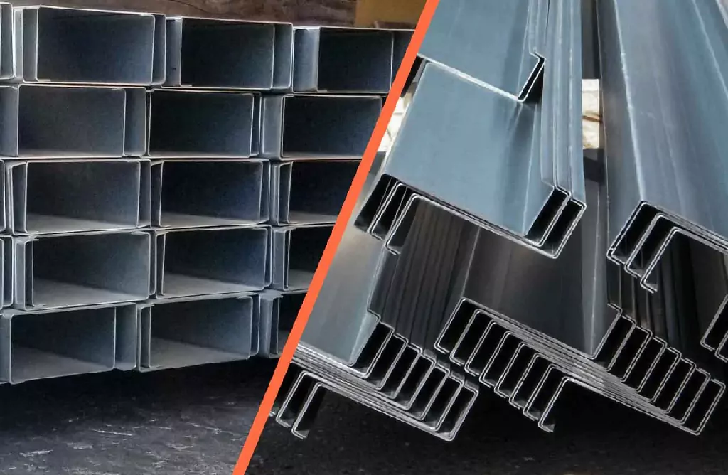 Stacked Black Metal Square Tubes for Construction Use