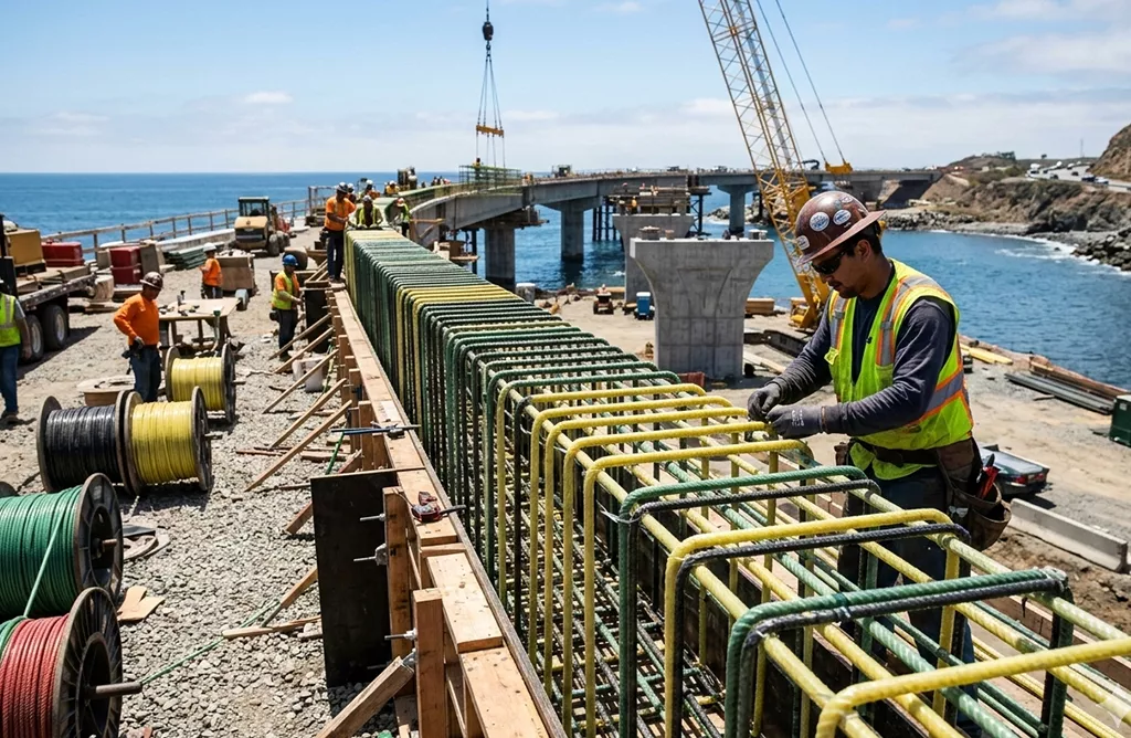 FRP Rebars used in Bridge Construction