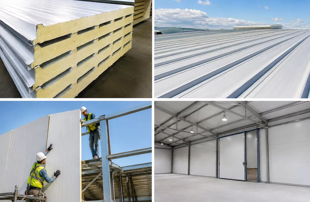 Sandwich PUF Panels for insulated roofing and wall cladding